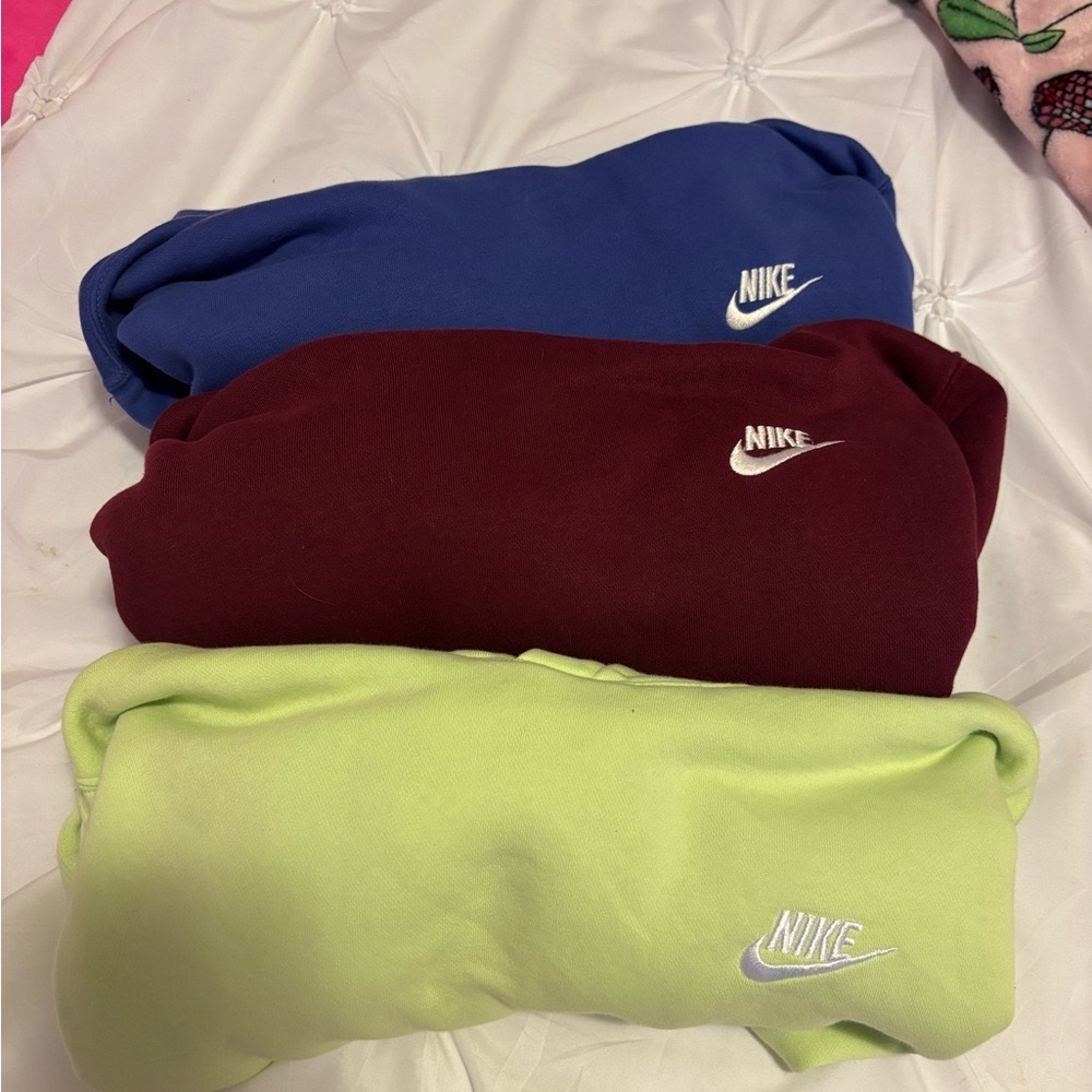 Nike Blue and Red hoodies